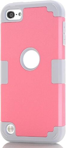 حافظة لجهاز iPod Touch الجيل السابع / السادس / الخامس، حافظة صلبة مزدوجة الطبقات من البولي كربونات + غطاء صلب من السيليكون المقاوم للصدمات عالي التحمل لجهاز Apple iPod Touch 7 6 5 (أسود + أزرق) in Kuwait