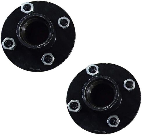 Two (2) 4 on 4" Trailer Axle Kits 2000 lbs Idler Hubs Round Spindles Bearings Seals in Saudi Arabia