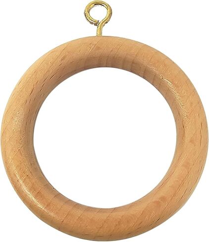 Galaxy Indiacraft Wooden Curtain Rings/Hooks/Clips for 1.25 to 2.5 Inch Curtain Rod (Set of 12) (Inner Dia 1.7, Outer Dia 2.5 Inch, Natural Maplewood) in Saudi Arabia