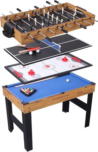 TALLO 4-in-1 Game Table, 48-in Folding Portable Combo Game Table Set w/Ping Pong, Slide Hockey, Pool Billiards for Kids and Adults, Indoor and Outdoor Games in Saudi Arabia