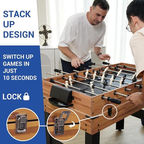 TALLO 4-in-1 Game Table, 48-in Folding Portable Combo Game Table Set w/Ping Pong, Slide Hockey, Pool Billiards for Kids and Adults, Indoor and Outdoor Games in Saudi Arabia