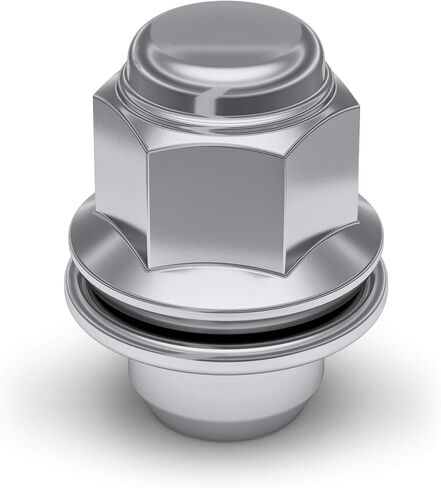 White Knight M12x1.5 Thread OEM Lug Nuts - 4 Chrome Toyota Lug Nuts with Washer - Med Mag Lug Nut Seating - Carbon Steel for Durable Construction & Easy Installation - 5307-4 in Saudi Arabia