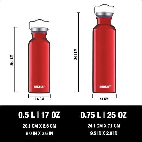 SIGG - زجاجة ألومنيوم - Alu الأصلية - معتمدة محايدة للمناخ - مناسبة للمشروبات الغازية - 17/25 أونصة in Kuwait
