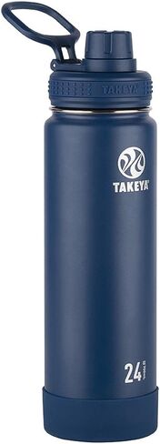Takeya Actives Insulated Stainless Steel Water Bottle with Spout Lid, 24 Ounce, Midnight Blue in Saudi Arabia