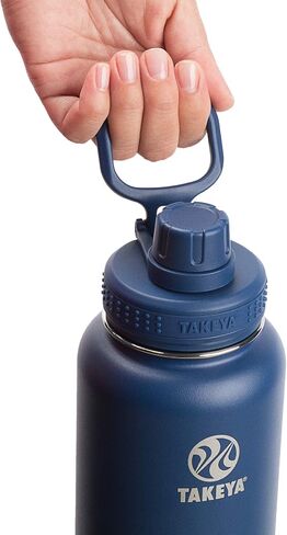 Takeya Actives Insulated Stainless Steel Water Bottle with Spout Lid, 24 Ounce, Midnight Blue in Saudi Arabia