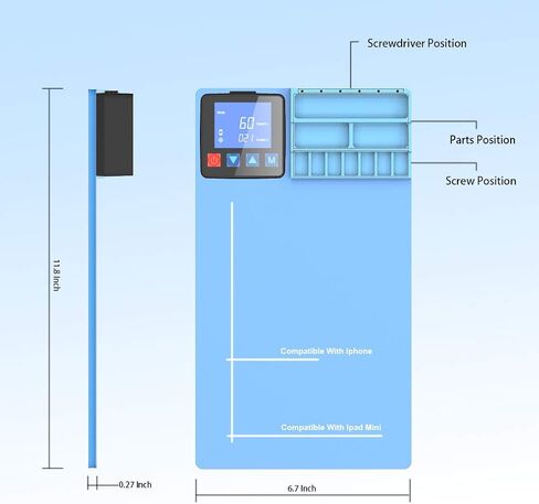 Heating Pad Compatible with iPad iPhone Smartphone LCD Screen Separator Machine Repair Tools Heat Plate in Kuwait