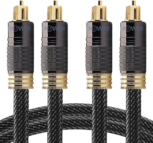 FosPower 24K Gold Plated Toslink Digital Optical Audio Cable (S/PDIF) - [Zero RFI & EMI Interference] Metal Connectors & Ultra Durable Nylon Braided Jacket (3ft) in Saudi Arabia