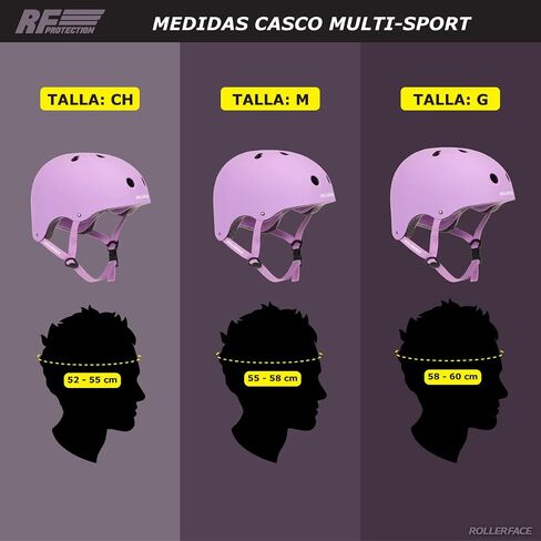Rollerface Multi-Sport Helmet Scooter, Skateboard, Roller Skate, Inline Skating, with Double International Safety Certificate, Extra-Padded Interior, for Youth and Adults. in Saudi Arabia