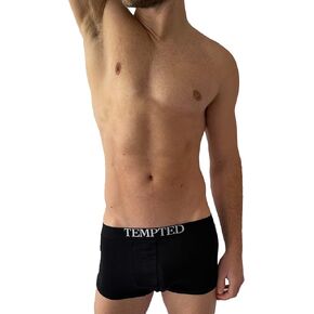 TEMPTED By Michael James, Mens Low-Rise Trunk Briefs with Comfort-Fit Waistband, Black