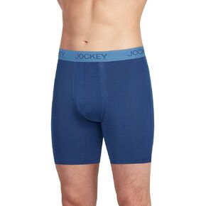 Jockey Boxer Briefs for Men - Men's Boxer Briefs with Pouch- Ultra Soft Modal, Chafe Proof, 6", Atlantic Blue, Medium
