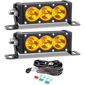 AUXTINGS 49 inch Single Row Dual Color LED Light Bar 270W Off Road Light Bar White Amber Combo LED Work Light Truck UTV 4x4 Cars SUVs ATVs Boats Fog Driving Light with Wiring Harness kit