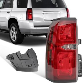 أضواء خلفية مناسبة لسيارة Chevy Tahoe Suburban 2015 2016 2017 2018 2019 2020 LED غطاء خلفي للفرامل الخلفية مجموعة عدسات المصابيح الخلفية يستبدل الجانب الأيسر للسائق GM2800264 84467058 (المصباح متضمن)