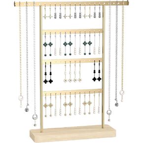 Jewelry Organizer Stand, Earring Holder Organizer, 4 Tier Necklace Stand, 58 Holes Jewelry Display Stand, Gifts for Women Girls