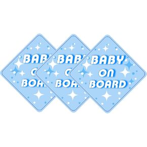 Miss Kiss 3pcs Baby on Board Car Magnet, Baby Safety Signs for Car, 5inch Circle Warning Bumper Sticker, Reflective Weather-Resistant Car Sticker Decal Reusable (PINK)