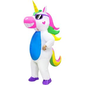 Camlinbo Halloween Inflatable Unicorn Costume for Adults Kids Full Body Blow up Halloween Costumes Party Cosplay