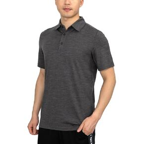 SHEEP RUN 100% Merino Wool Men's Lightweight Wicking Breathable Short Sleeve Polo Shirt