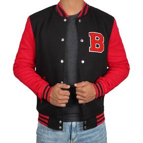 Decrum Varsity Jacket Men - High School Letterman Bomber Style Fleece Baseball Jackets For Men