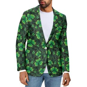 Blazer for Men One Button Notched Lapel Suit Jacket Casual Business Jackets Sports Coats Slim Fit Plus Size Blazer