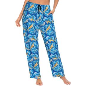 Women Comfy Pajama Pants Stretch Sleepwear Lounge Pants With Pockets & Drawstring