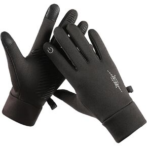Winter Gloves, Windproof Cycling Gloves with Thermal Liner, Anti-Slip Touchscreen Running Gloves for Outdoor Biking Driving, Thin Warm Gloves for Men Women