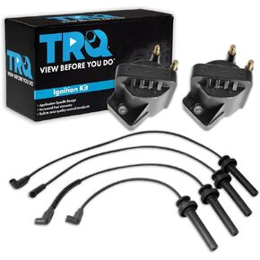 TRQ Ignition Coils Spark Plug Wires Kit Compatible with 1994-2002 Saturn SC2 SL2 1994-2001 SW2