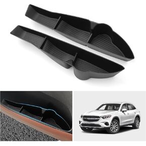 Car Rear Door Organizer Tray for Mercedes Benz GLC300 2022 2023 2024 Accessories GLC300 Door Side Storage Box Car Door Slot Pocket Insert Tray Protector TPE Material Black Set of 2