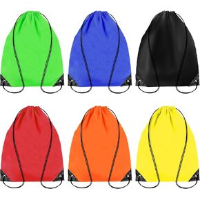 6PCS drawstring backpack - drawstring bags gym drawstring bags string backpack draw string back bag cinch bags drawstring for gym sports storage travel Camp, Sturdy and Durable