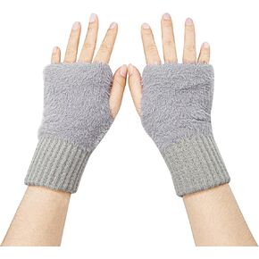 Long Keeper Knit fingerless gloves for women Winter Half Finger Gloves furry gloves wrist warmers Short Fingerless Mitten