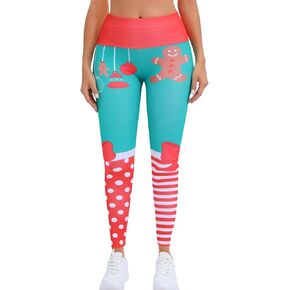 JBT Christmas Leggings for Women - High Waisted Leggings with Festive Holiday Prints, Stretchy Soft Tummy Control Yoga Pants