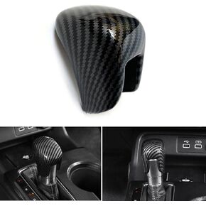 Carbon Fiber ABS Gear Shift Knob Cover Trim Fit for 11th Gen Civic Automatic Transmission Honda Civic 11th 2022 2023 2024 2025 Accord 2018 2019 2020 2021 2022 2023 2024 2025 (red)