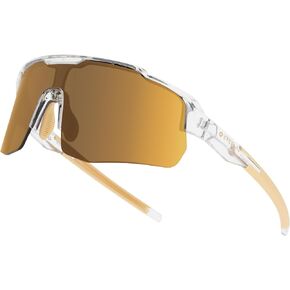 MOTIONVIEW Sports Sunglasses Outdoor HD High Contrast UV400 - Desert Titanium Men Women Cycling Surfing Running Fishing Sports Eco-friendly Material