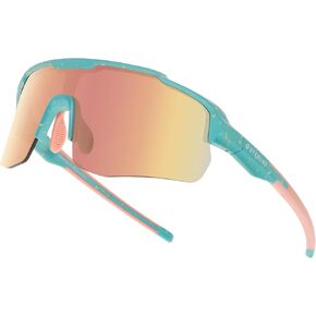 MOTIONVIEW Sports Sunglasses Outdoor HD High Contrast UV400 - Milky Blue Men Women Cycling Surfing Running Fishing Sports Eco-friendly Material