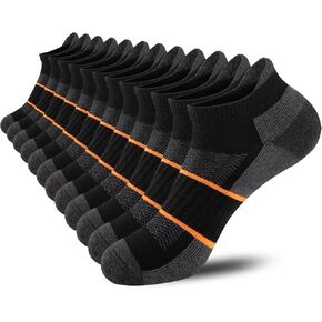 COOVAN Ankle Socks for Men 6 Pairs Athletic Low Cut Tab Running Breathable Cushiond Sock 6 Pack with Arch Support