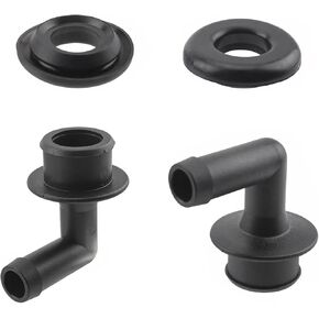 2 PCS Automotive Ventilation Valve Elbow and Gasket Kit, Pressure Regulator PCV Valve Elbow Kit, Replaces 53013360AA 53030497 02946079 2946079, Compatible with Jeep Models (Black)