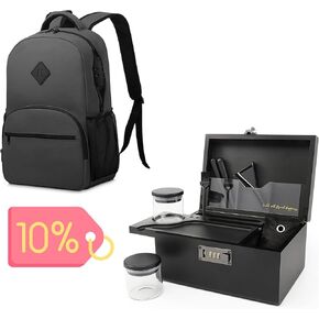 OZHCIN Large Bamboo Box Set+Semll Proof Backpack