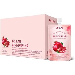 BB LAB Collagen Konjac Jelly, Pomegranate, (10 Packs/52.9 oz) - 5 Calories, Sugar-Free, Fish Collagen Peptide 1,000 mg, Low carb/Drinkable Zero Sugar Jelly Dessert, Dietary Fiber, Gluten-Free