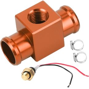 Keenso Water Temperature Sensor Adapter,22mm/0.86 inches Water Temperature Joint Pipe for Motorcycle ATV Off-RoadOrange