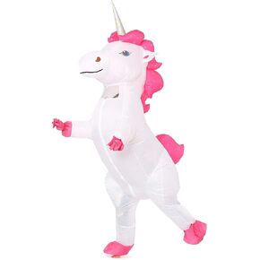 Unicorn Inflatable Costume for Adult Pony with Wings Halloween Suit(Flying Rainbow Large)