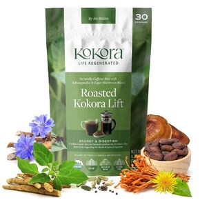Kokora Roasted Kokora Lift - Coffee Alternative Energy & Digestion with Organic Roasted Chicory, Dandelion Root, & Inulin Supporting Gut Health Prebiotic Fiber