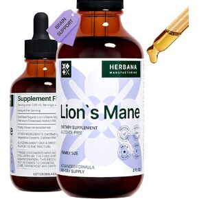 Lion's Mane 4 fl oz Liquid Extract - Natural Mushroom Drops - Tincture for Brain, Memory, Mental Clarity & Focus - Immune Support - High Potency Formula - 90-Day Supply