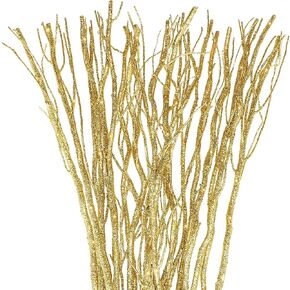 Xinnun 50 Pcs Curly Willow Branches Decorative Dried Willow Vase Filler Tree Branches for Decoration Artificial Twigs Decorative Sticks for DIY Crafts Christmas Home Decor(Black,15.75 Inch)