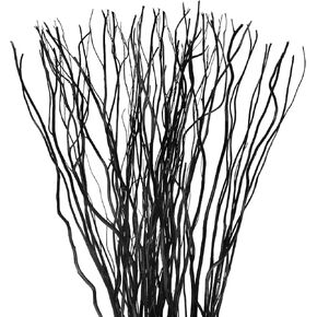 Xinnun 50 Pcs Curly Willow Branches Decorative Dried Willow Vase Filler Tree Branches for Decoration Artificial Twigs Decorative Sticks for DIY Crafts Christmas Home Decor(Black,15.75 Inch) in Kuwait