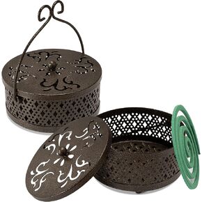 MyLifeUNIT Mosquito Coil Holder, 2 Pack Retro Portable Mosquito Incense Burner for Home and Camping