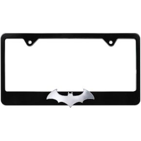 Elektroplate Officially Licensed DC Comics Batman Black (Chrome bat) Metal Standard Size Superhero Premium 3D License Plate Frame Tag Holder for Cars/SUVs/Trucks Weather-Proof Automotive Accessory