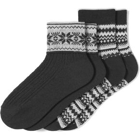 HUE Women's Festive Fairisle Mini Crew Turncuff Socks 2 Pack