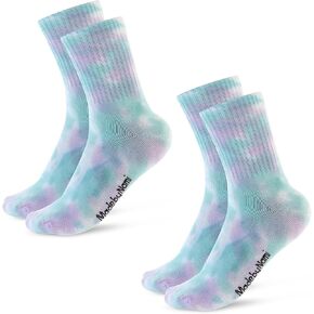Made by Nami 2 Pairs of Tie Dye Socks for Women - Tie Dye Crew Socks - Colorful Crew Socks for Women