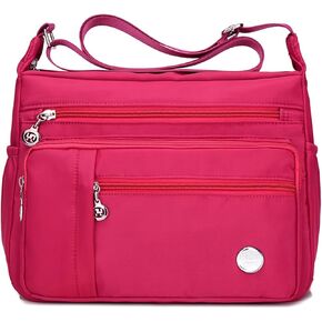 Crossbody Purse for Women Multi Pocket Shoulder Handbags Waterproof Nylon Purse and Handbags Messenger Bag