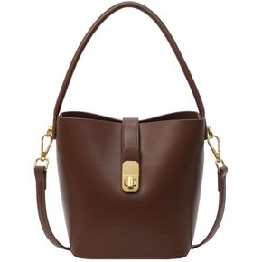 Bucket Bag for Women Stylish Shoulder Bag PU Leather Crossbody Bag Trendy Purse with Zipper Closure
