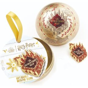 Official Harry Potter Marauders Map Christmas Holiday Ornament with Pin Badge