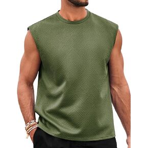 Beotyshow Mens Sleeveless Tank Tops Textured Workout Muscle T Shirts for Running Gym Athletic Casual